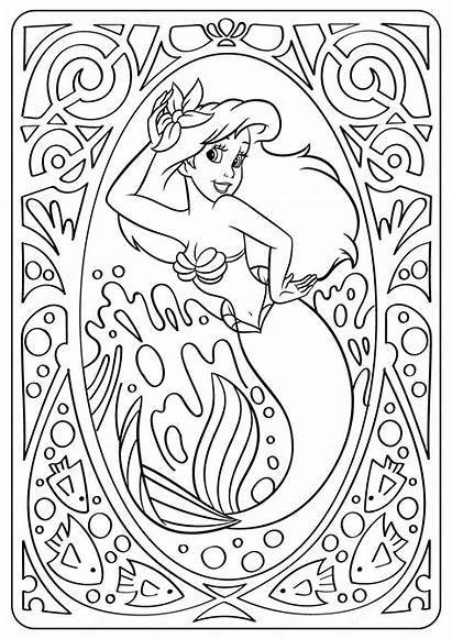 Coloring Disney Printable Ariel Mandala Lovely Mermaid