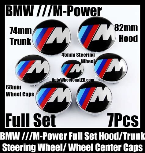 Bmw M Power Wheel Center Caps 68mm Steering Horn 45mm