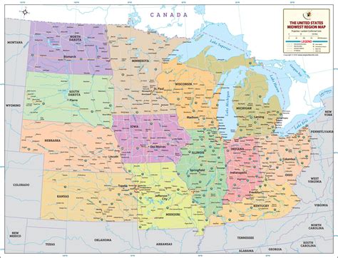 Us Map Midwest Region United States Regions Map Land And Water Of The Midwest Region Climate