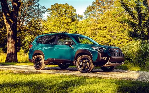 2023 Subaru Forester Wilderness 4k Front View Exterior Blue