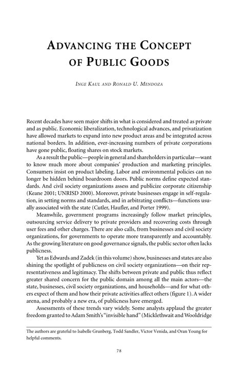 Public ownership conveys a level of public accountability for how these. (PDF) Advancing the Concept of Public Goods