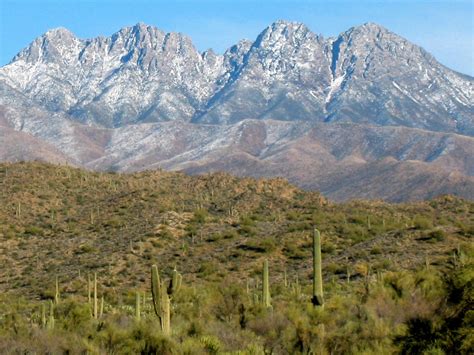 Four Peaks Landscape Out Of The Desert In Arizona Image Free Stock