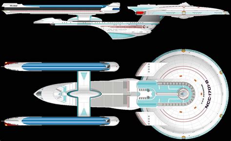 Starfleet Schematic Excelsior Class Uss Enterprise Ncc 1701 B Deep