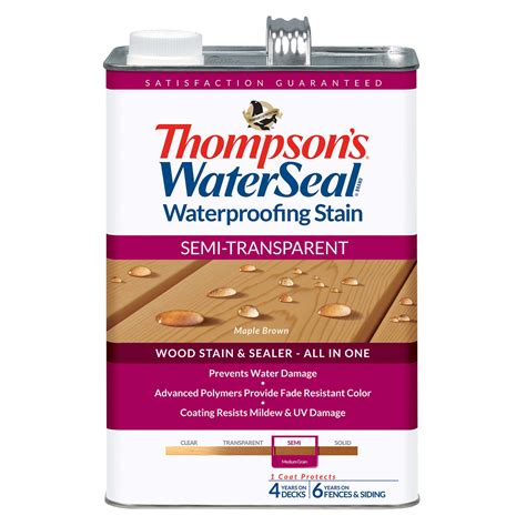Thompsons Waterseal Semi Transparent Maple Brown Waterproofing Wood