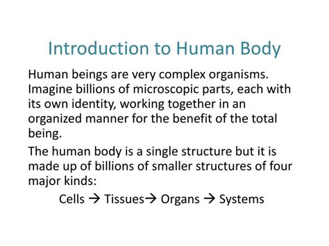 Ppt Introduction To Human Body Powerpoint Presentation Free Download