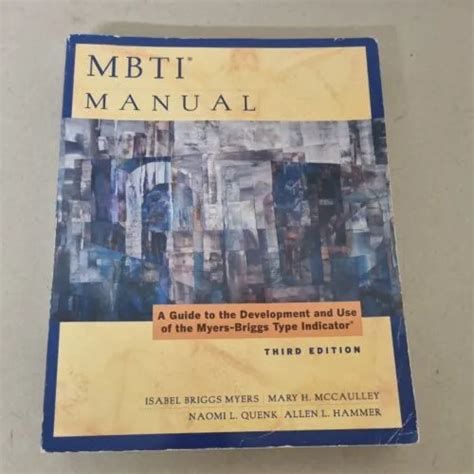 Mbti Manual A Guide To The Development And Use Of The Myers