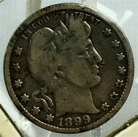 Lot 1899 Us 25c Barber Silver Quarter Dollar