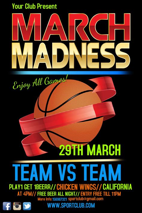 Printable March Madness Flyer Template Click To Customize