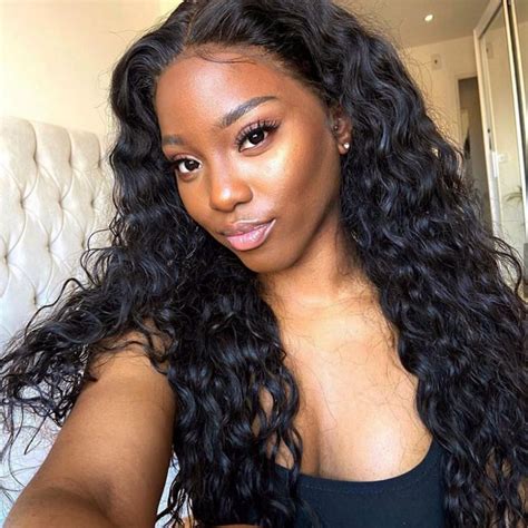 250 High Density Water Wave Human Hair Lace Front Wigs