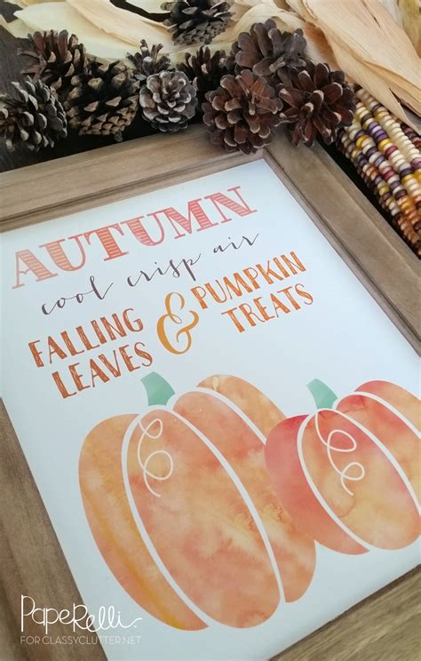 Fall Pumpkin Printable Classy Clutter