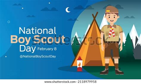 National Boy Scout Day On February Stock Vector Royalty Free
