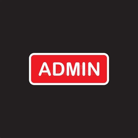 Admin Red Button Sign Vector Illustration On Black Background Royalty