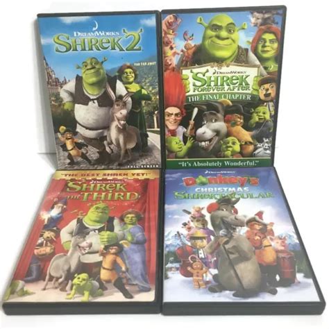 Dreamworks Shrek Dvd Lot Of 4 Shrek 2 The Third Forever After Donkeys