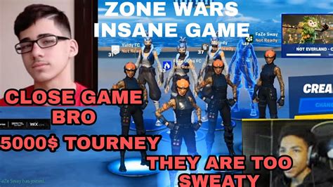 Faze Sway Vs Unknown Intense Zonewars Tournament Finals Fortnite Youtube