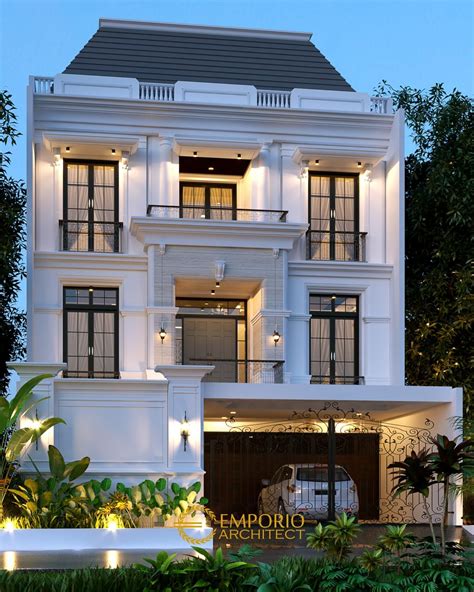 Desain Rumah Classic 3 Lantai Ibu Juli di Jakarta karya Jasa Arsitek