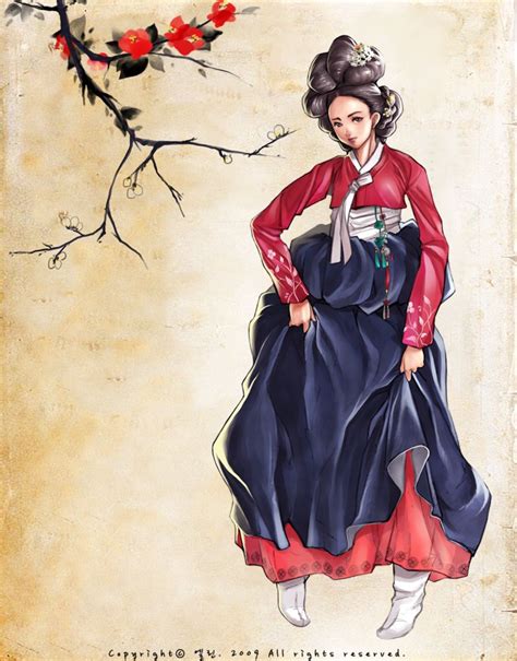 Hanbok Illustration Korea Korean Illustration Korean Painting Hanbok