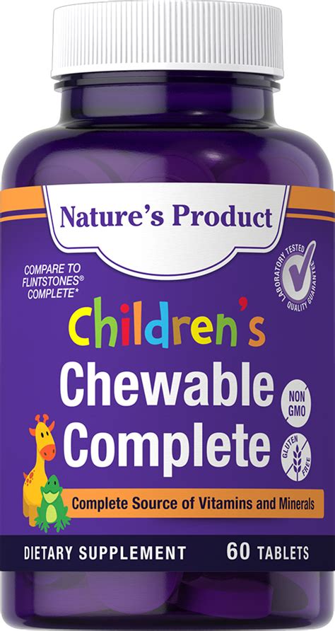 Childrens Chewable Complete 60 Tablets Pipingrock Health Products