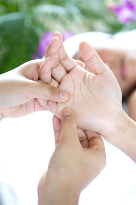 Woman Receiving Relaxing Hand Massage Stock Image Image Of Hand Indoor 6328263