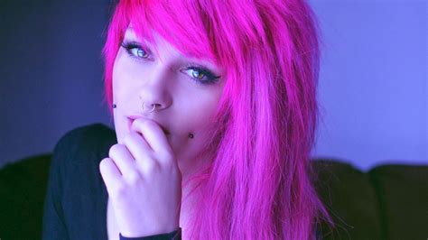 Women Pink Hair Pierced Nose Piercing Model Face 1080p Wallpaper Hdwallpaper Desktop