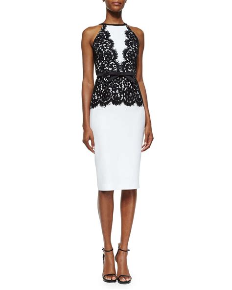Lyst Michael Kors Floral Lace Overlay Bow Belted Dress In White