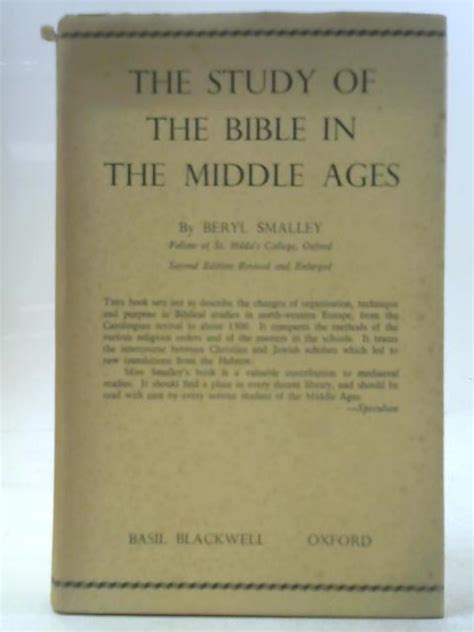 The Study Of The Bible In The Middle Ages Beryl Smalley History Barnebys