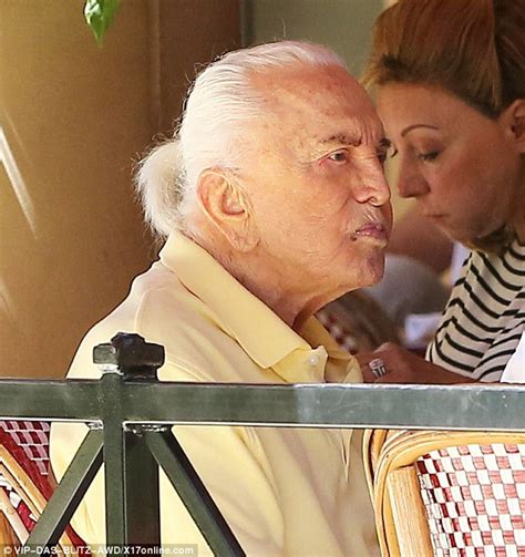 Kirk Douglas Dines With Wife Anne Buydens Alfresco In Beverly Hills