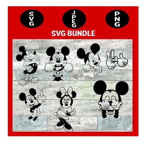 Mickey Mouse Erwachsene Svg Cut File Flipping The Bird Etsy