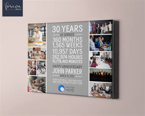30th Work Anniversary Photo Collage 30 Year Employee Anniversary