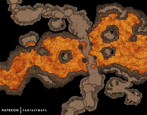A River Of Lava In The Underdark Patreon Fantasy Map Dungeon Maps
