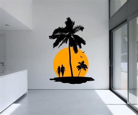 Vinyl Wall Decal Sticker Vacation Sunset 1142m Etsy In 2021 Wall