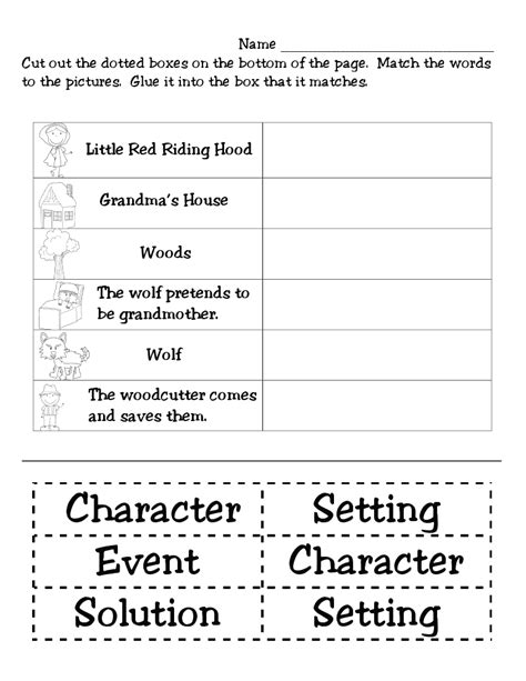 Literary Elements Worksheet Grade 1