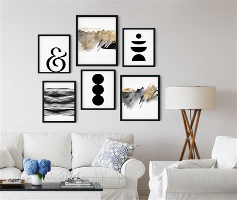 Gallery Wall Art Set Of 6 Modern Minimalist Wall Art Set Etsy