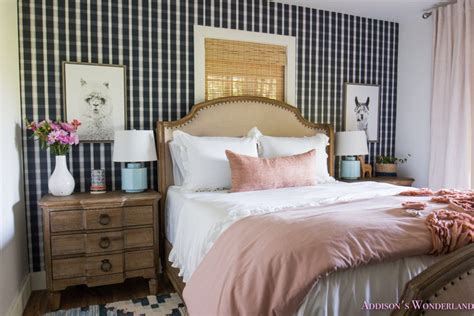 Our Blue Plaid And Aztec Kilim Bold And Colorful Cabin Guest Bedroom Reveal