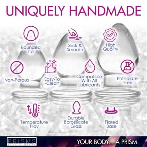 Prisms Triplets 3 Piece Glass Anal Plug Kit Clear Sex Toys At Adult Empire
