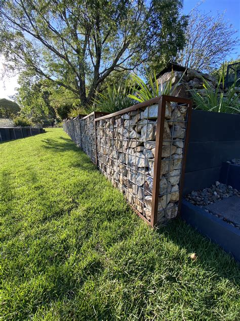 Gabion Retaining Wall Backyard Structures Garden Retaining Wall