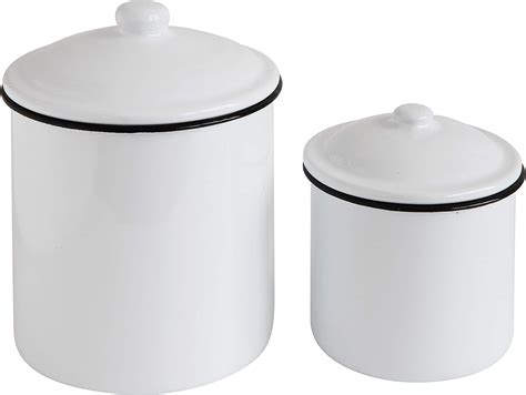 Plain White Ceramic Canisters Milford 3 Piece Kitchen Canister Set