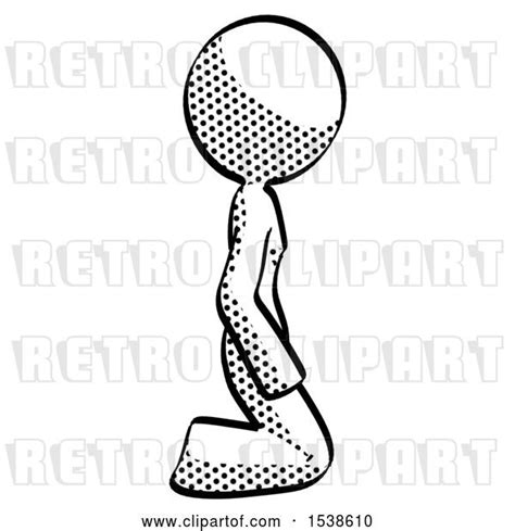 Clip Art Of Retro Lady Kneeling Right By Leo Blanchette 49220