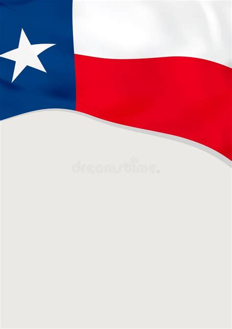 Leaflet Design With Flag Of Texas Us Vector Template Stock Vector