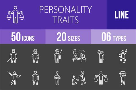 700 Personality Traits Icons Pre Designed Illustrator Graphics