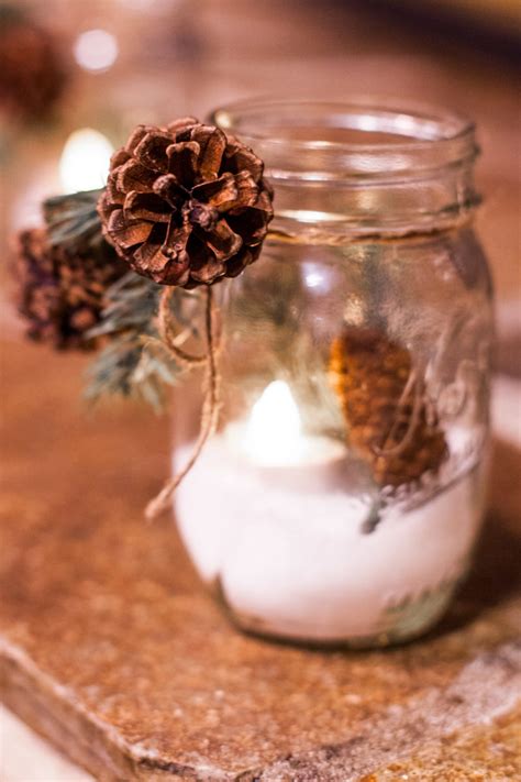 I found so many ideas for decorating at home as well as ways you can use those mason jars for unique gifts for family and friends! Mason Jar Luminaries Christmas Centerpiece Craft