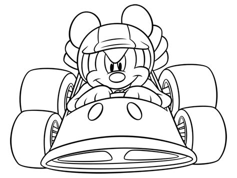 Mickey Mouse Racer Coloring Pages Coloring Pages