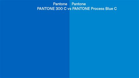 Pantone 300 C Vs Pantone Process Blue C Side By Side Comparison