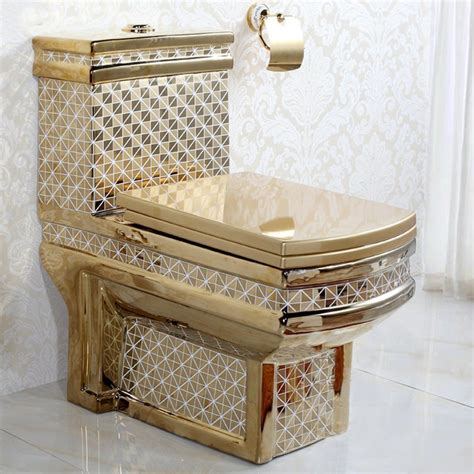 Luxury Style Bathroom Golden Water Closet Ceramic Wc Sanitary Wares