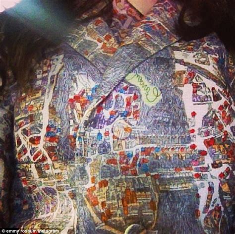 Emmy Rossum Wears Paris Map Print Carven Blazer And Shirt For Katie Couric Show Daily Mail Online