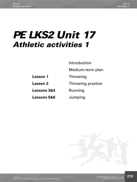 Pe Ks1 Unit 17 Athletic Activities 1 Lcp
