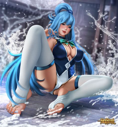 Rule 34 1girls Aqua Konosuba Barefoot Big Breasts Breasts Cleavage