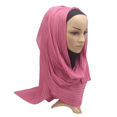2018 newest women plain color bubble chiffon pleated scarf shawsl wraps hijabs 21colors 20pcs