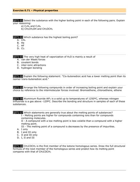 Introduction intermolecular forces forces between separate molecules and dissolved ions (not bonds) van der waals physical science period: Intermolecular Forces Worksheet For Each Of The Following Compounds | Kids Activities