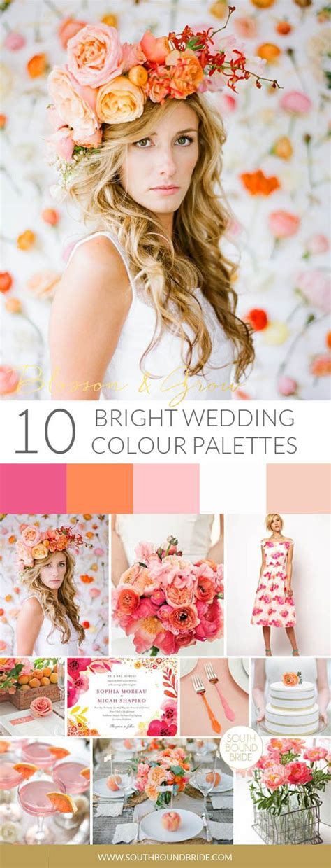 Pretty lace inspiration with pastel colors. 10 Bright Wedding Colour Palettes | Bright wedding colors ...
