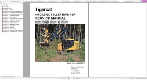 Tigercat 845D L845D Feller Buncher 84512501 84513000 Operator